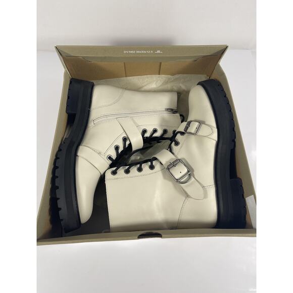 Dolce Vita Shoes - Dolce Vita Ronson Boots Women's Size 10 Off White Leather Combat Lug Sole Zip